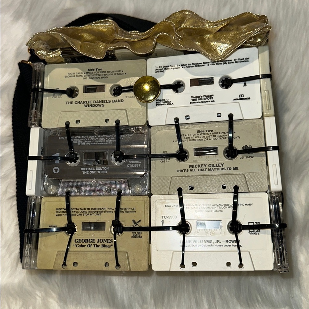 Handmade Gold Ruffle Accent Crossbody Cassette Bag - Picture 3 of 9